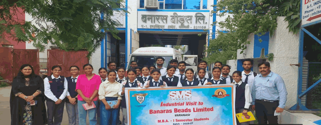 MBA I Semester students of SMS Varanasi visited Banaras Beads Limited at Industrial Estate, Varanasi